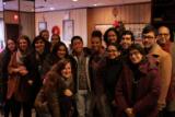 (2013) Arts and Culture program founder Alisa Solomon with DH and class of 2013-'14 after pizza